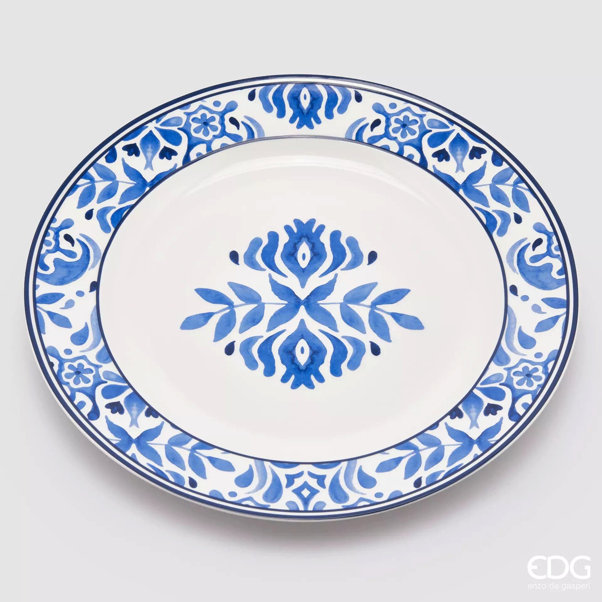 enzo de gasperi Platzteller Platzteller Serie Capri - Porzellan weiß, blau bemalt T 2,5 Ø 30 cm