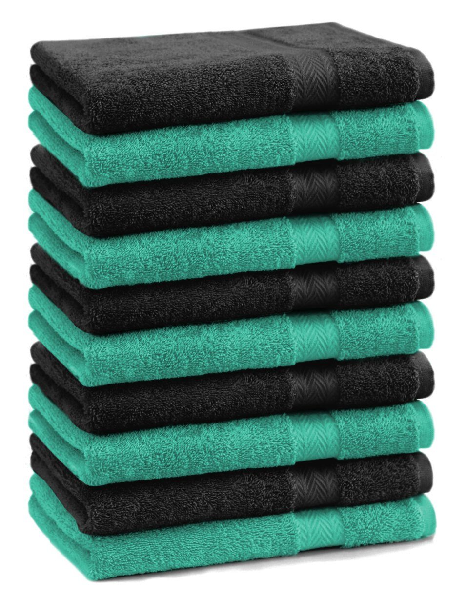 smaragdgrün & Betz Stück schwarz Seiftuch Premium 10 Baumwolle 100% Seiftücher