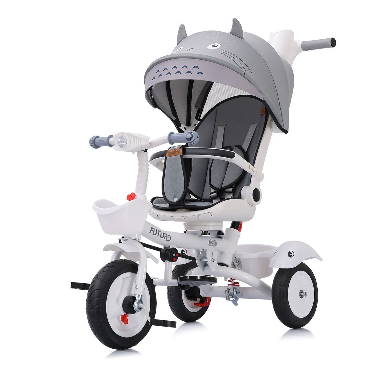 Chipolino Dreirad Futuro 2 in 1, PU-Räder, Musik, Licht, Becherhalter, Schiebegriff, faltbar, 25 kg