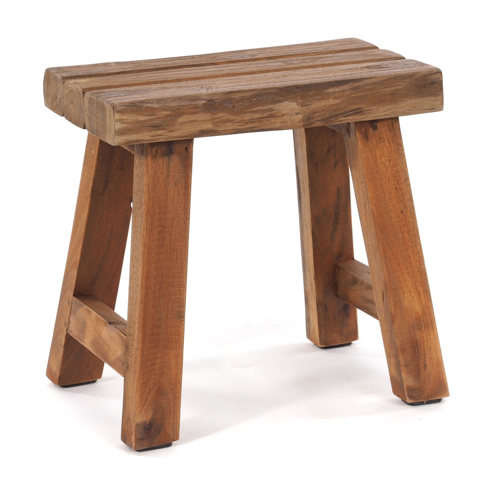 DESIGN DELIGHTS Hocker SITZHOCKER "RUSTIC", 41x42x24cm (HxBxT), Teak, Holzhocker, Farbe: 0