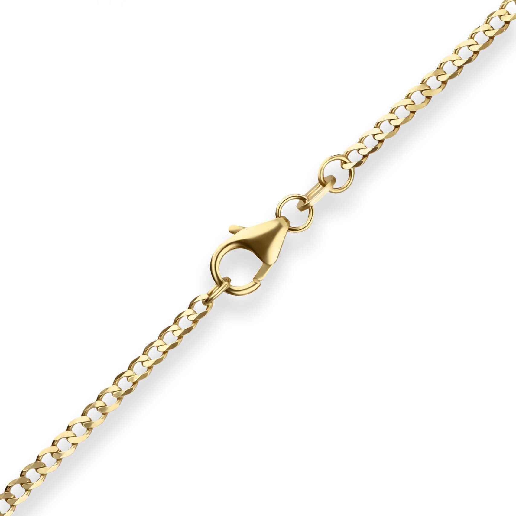 Schmuck Krone Goldkette 2mm Panzerkette weit aus 585 Gelbgold 45cm, Gold 585