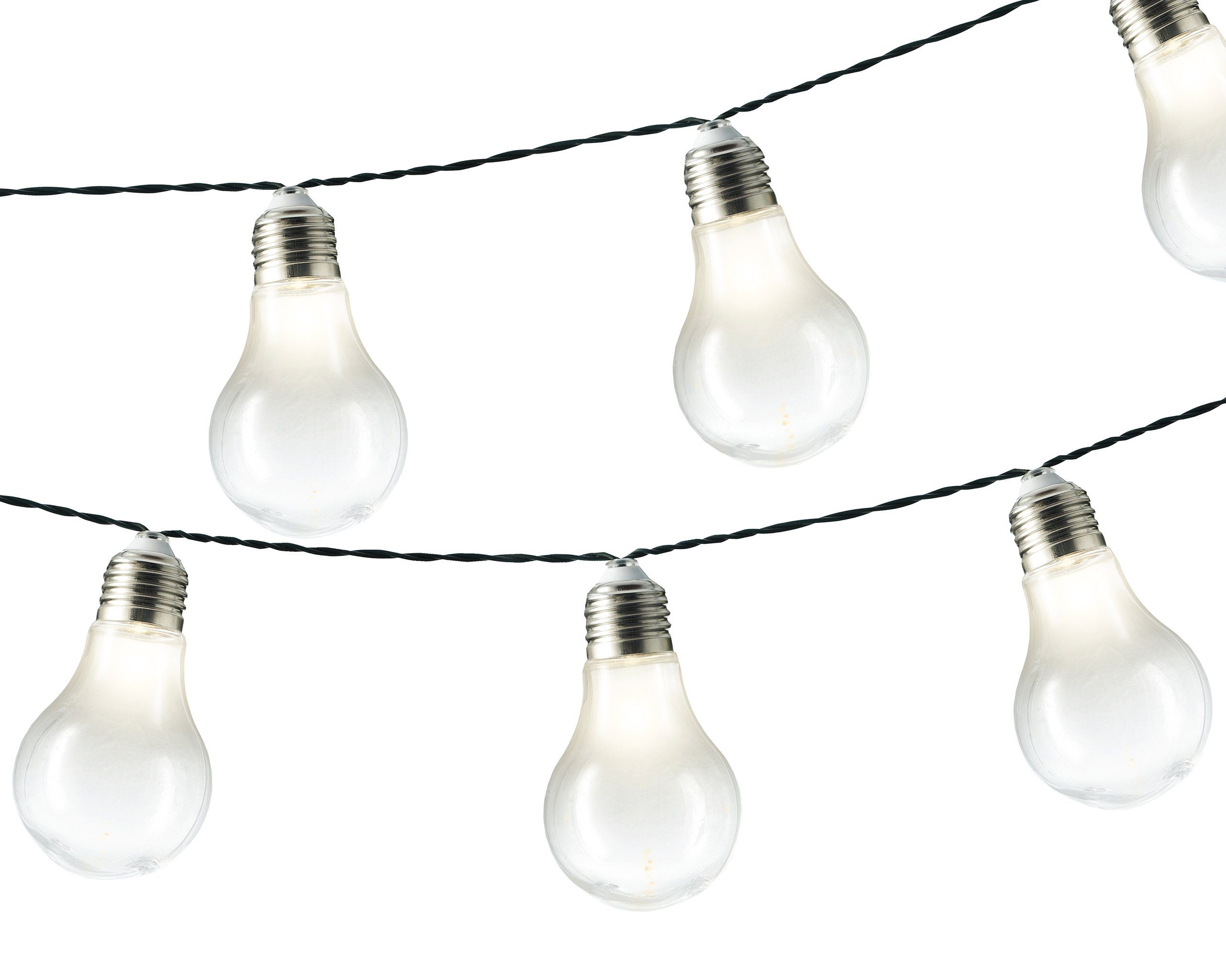 Lumineo LED-Lichterkette, LED Solar Lichterkette Glühbirnen für Außen  Kunststoff 4,5m Warmweiß | Lichterketten