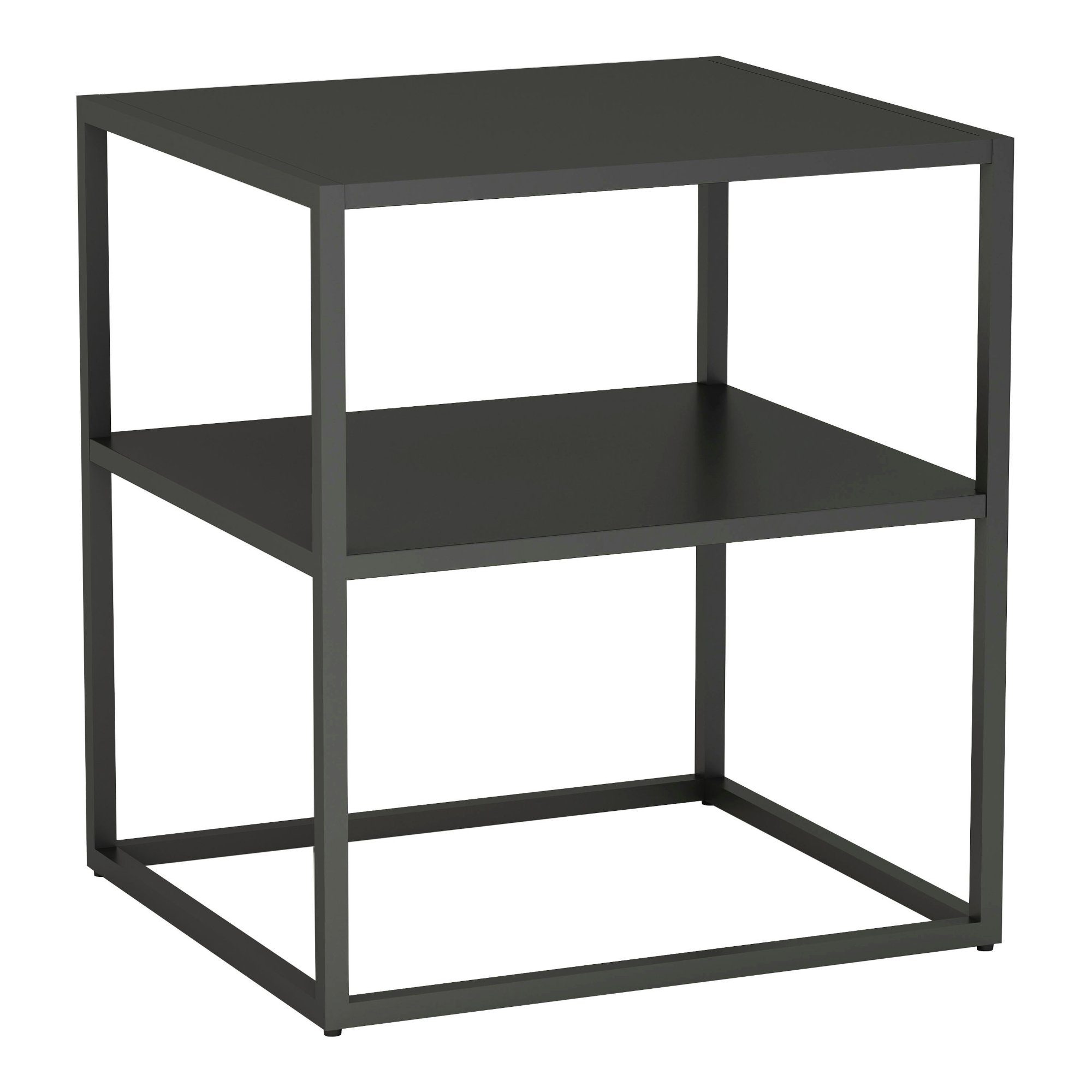 en.casa Beistelltisch, »Raahe« mit Ablage aus Stahl 50 x 45 x 40 cm Schwarz
