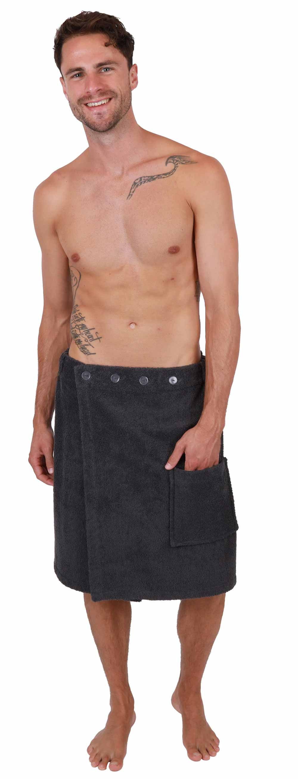 Betz Kilt Frottee Saunakilt BERLIN mit Knöpfen für Herren 420 g/m²