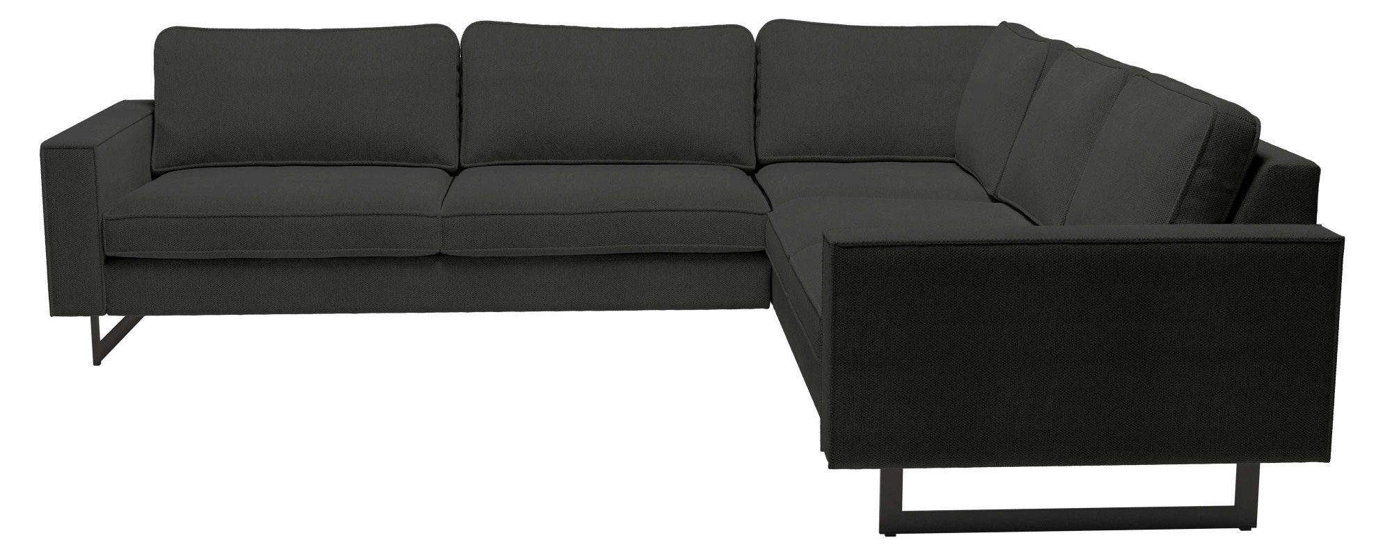 Places of Style Ecksofa Pinto, 250/290 cm, langer Schenkel, XXL, Ottomane, Cord, Feincord, Luxus-Microfaser Leder und Chenille