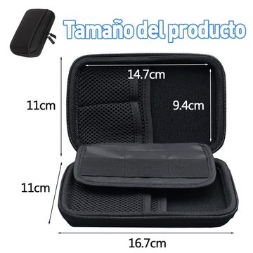 Cbei Festplattentasche Schutztasche AntiShock Tasche für Festplatten Organizer-Tasche (Doppellagig Tragbare Elektronische Kabeltasche Zubehör-Organizer, 1-tlg., Festplattengehäuse mit mehreren Fächern, 16.7x11x4.5CM), Verstärkt, wasserdicht, für den täglichen Gebrauch, für die Reise