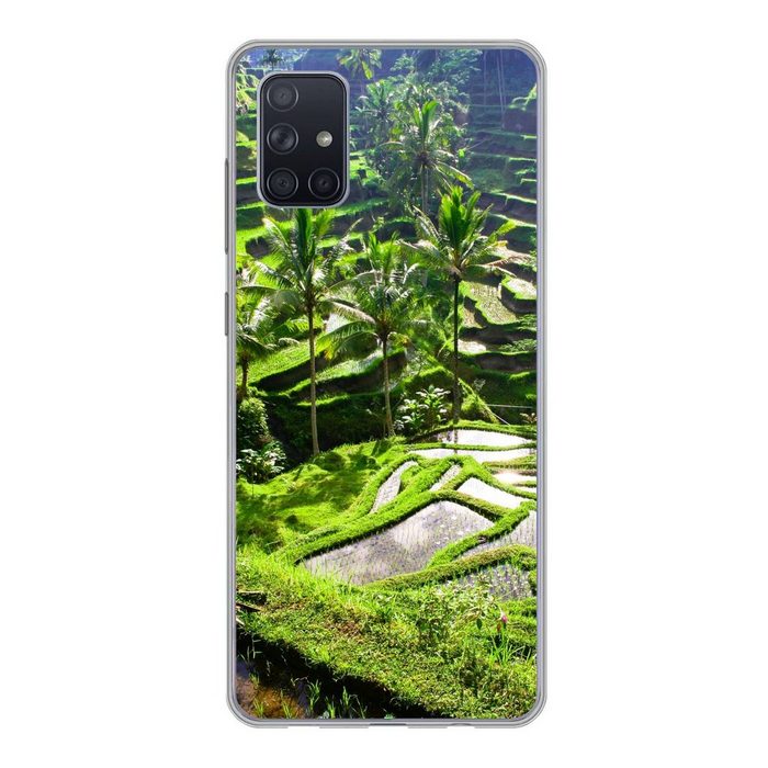 MuchoWow Handyhülle Spektakuläre Reisfelder nördlich von Ubud Phone Case Handyhülle Samsung Galaxy A71 Silikon Schutzhülle