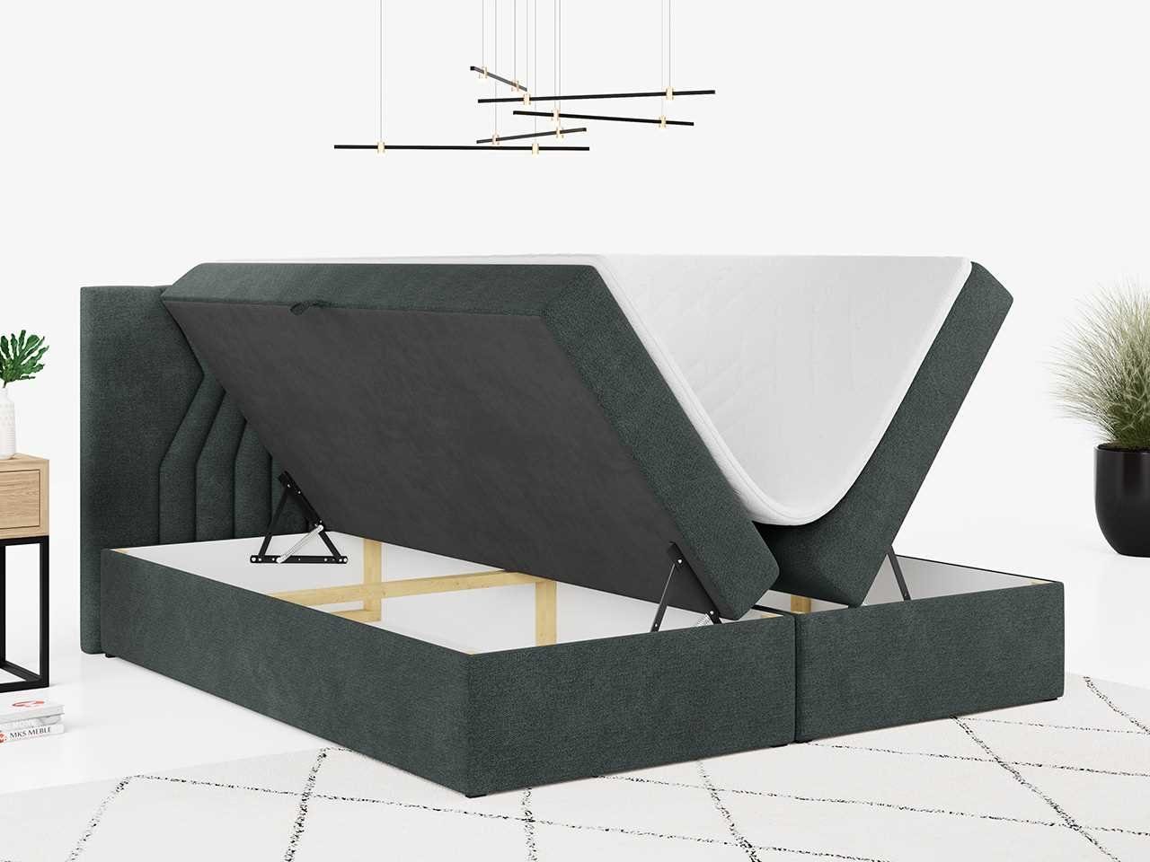 MKS MÖBEL Boxspringbett STELLE 2, für Schlafzimmer, Multipocket-Matratze, Modern Doppelbett, Praktisch