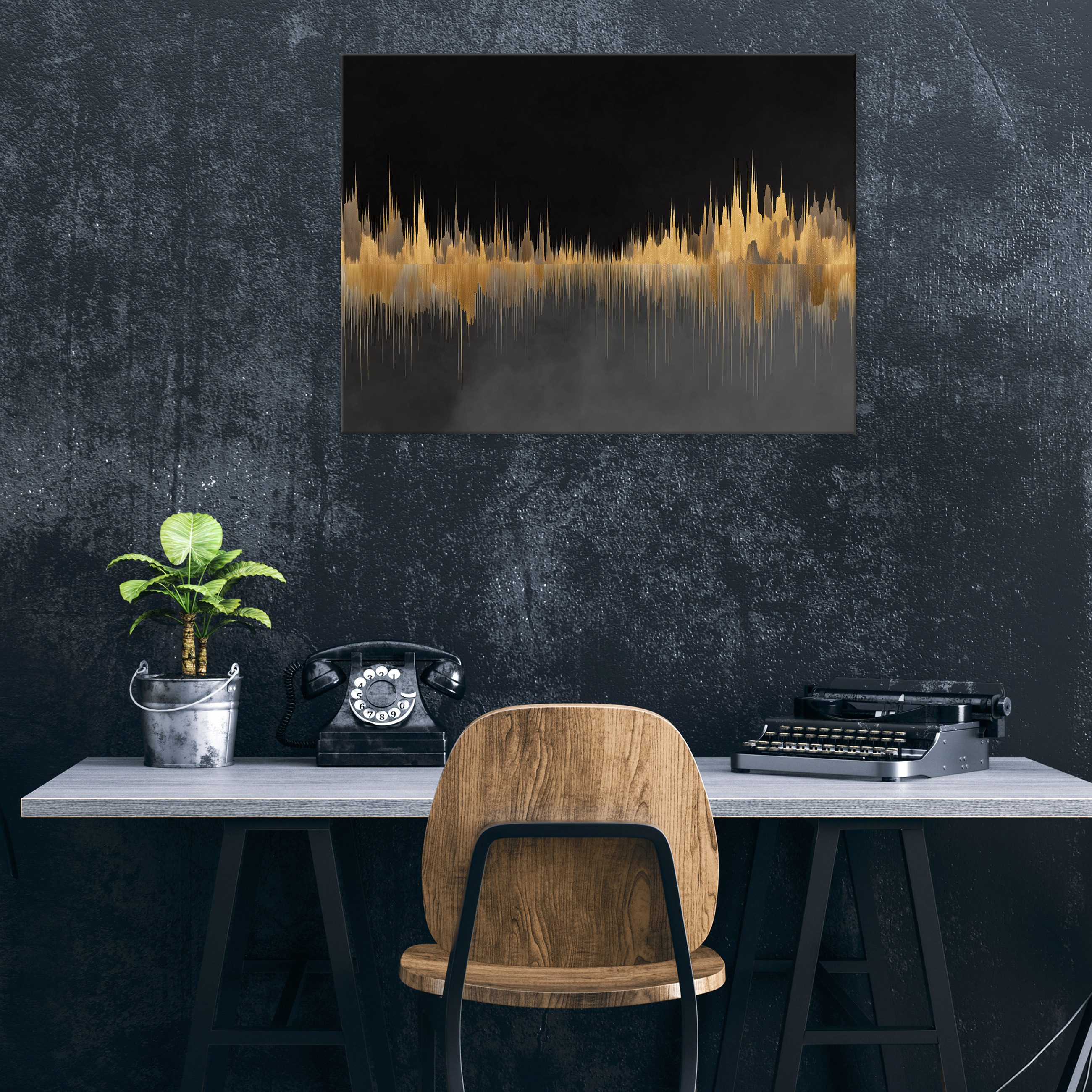 Wallarena Leinwandbild Abstrakt Gold Schwarz Grau Modern Wandbilder Wand De günstig online kaufen