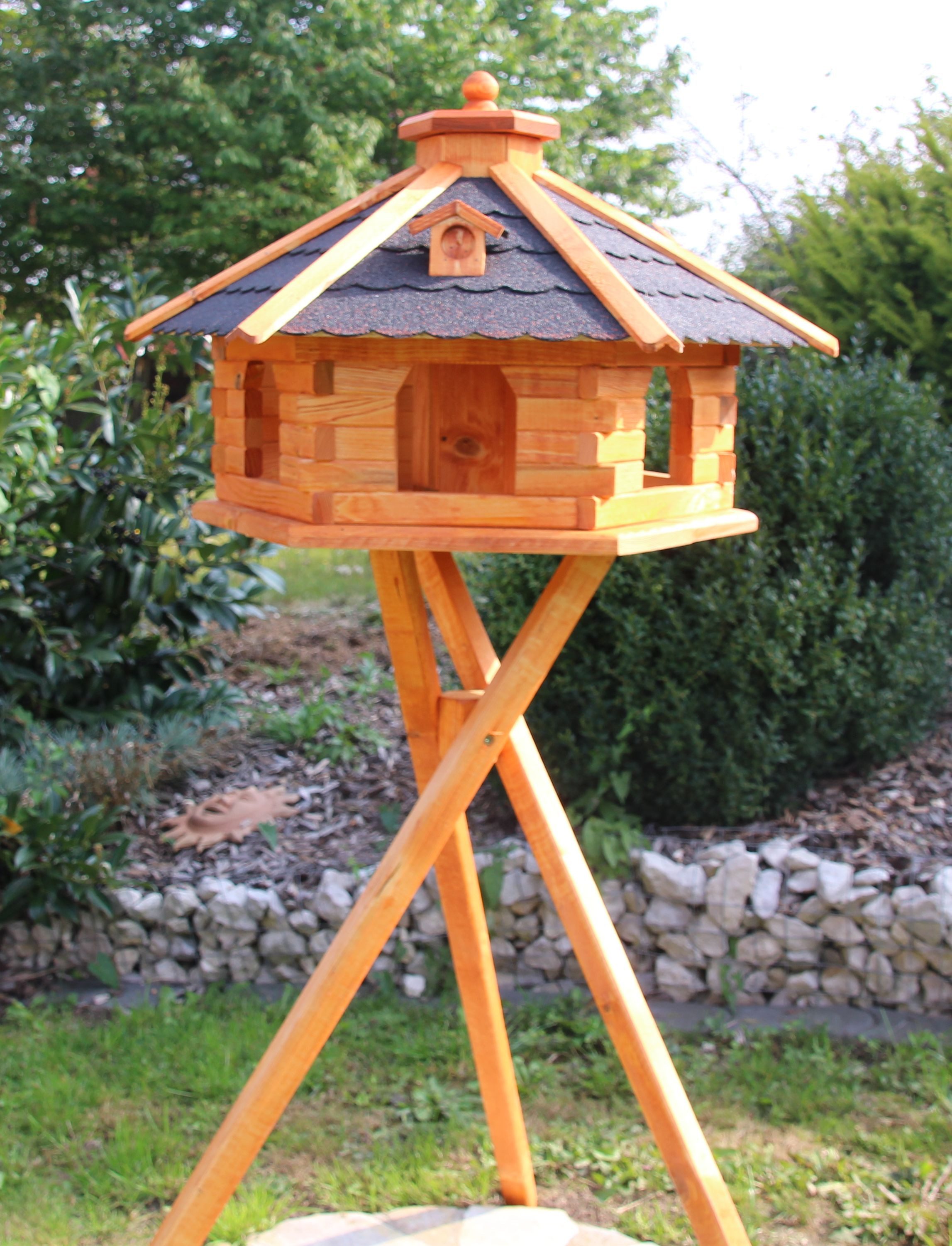 Holzdekoladen Vogelhaus XXL Vogelhaus mit Ständer 67x45 cm wetterfest Typ 5.1, XXL Ausführung