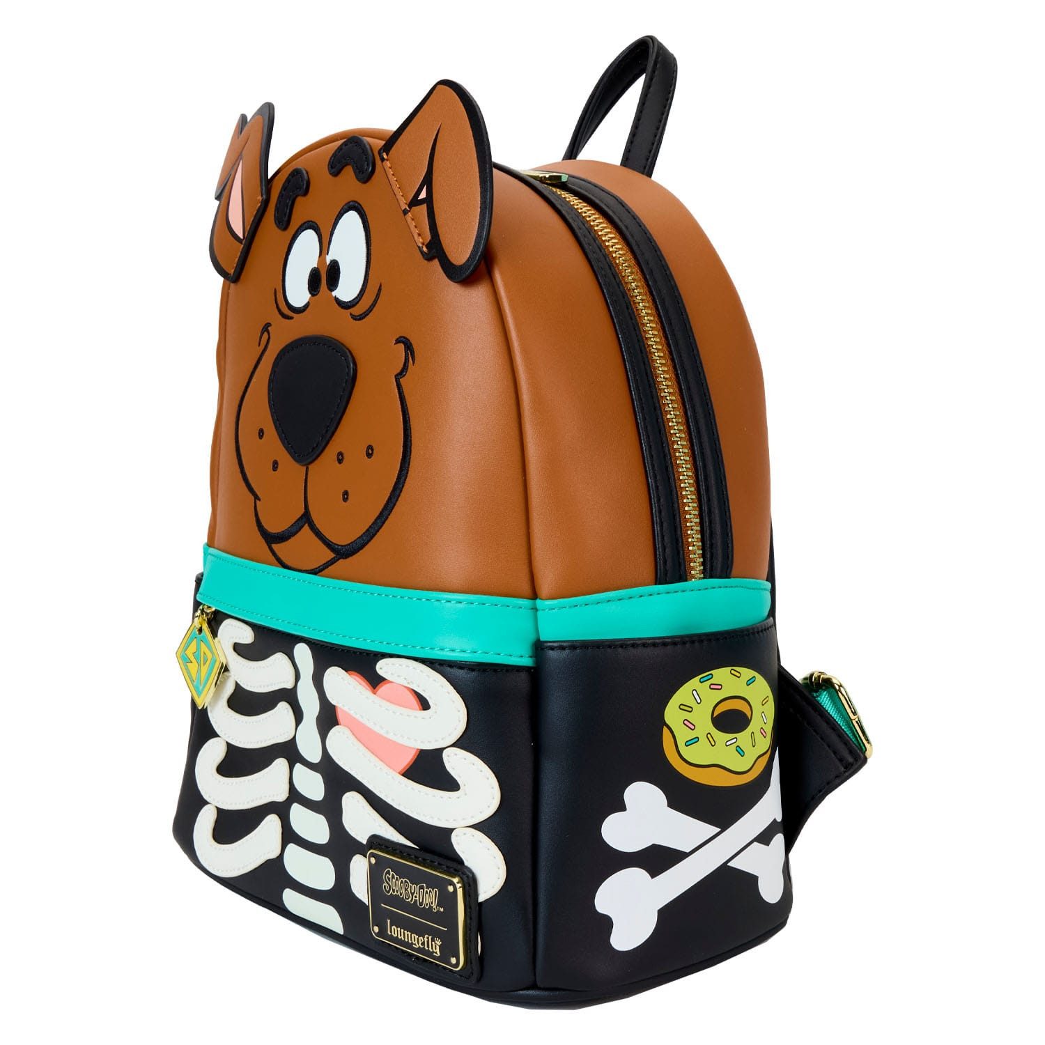 Loungefly Minirucksack Scooby-Doo by Loungefly Mini-Rucksack Skeleton Scooby Cosplay (1-tlg), leuchtet im dunkeln, Detailliert und Hochwertig