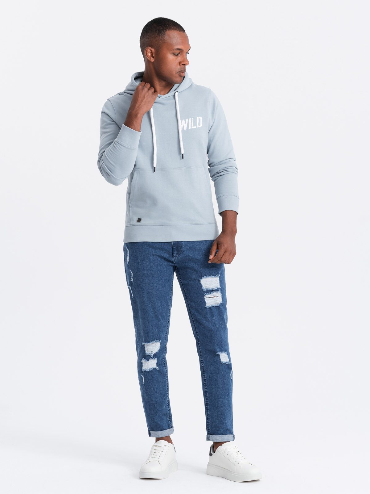 OMBRE Destroyed-Jeans Herren- Jeanshose TAPER FIT mit geriebenen Nähten – Bild 4 von 5