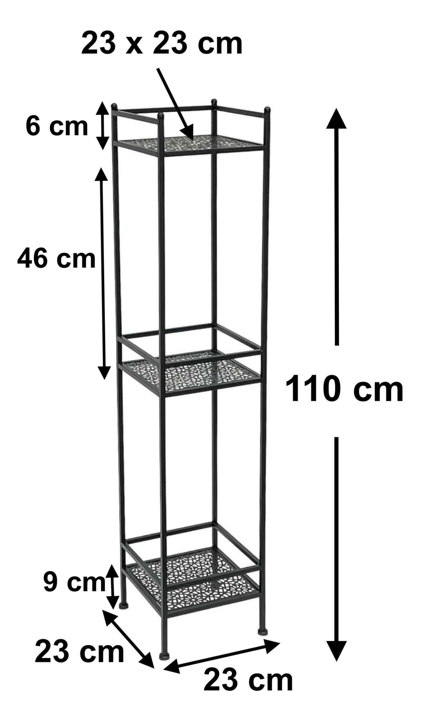 Standregal DanDiBo 110 Schwarz Metall Ebenen Standregal Schmal 3 cm Metallregal Stehend