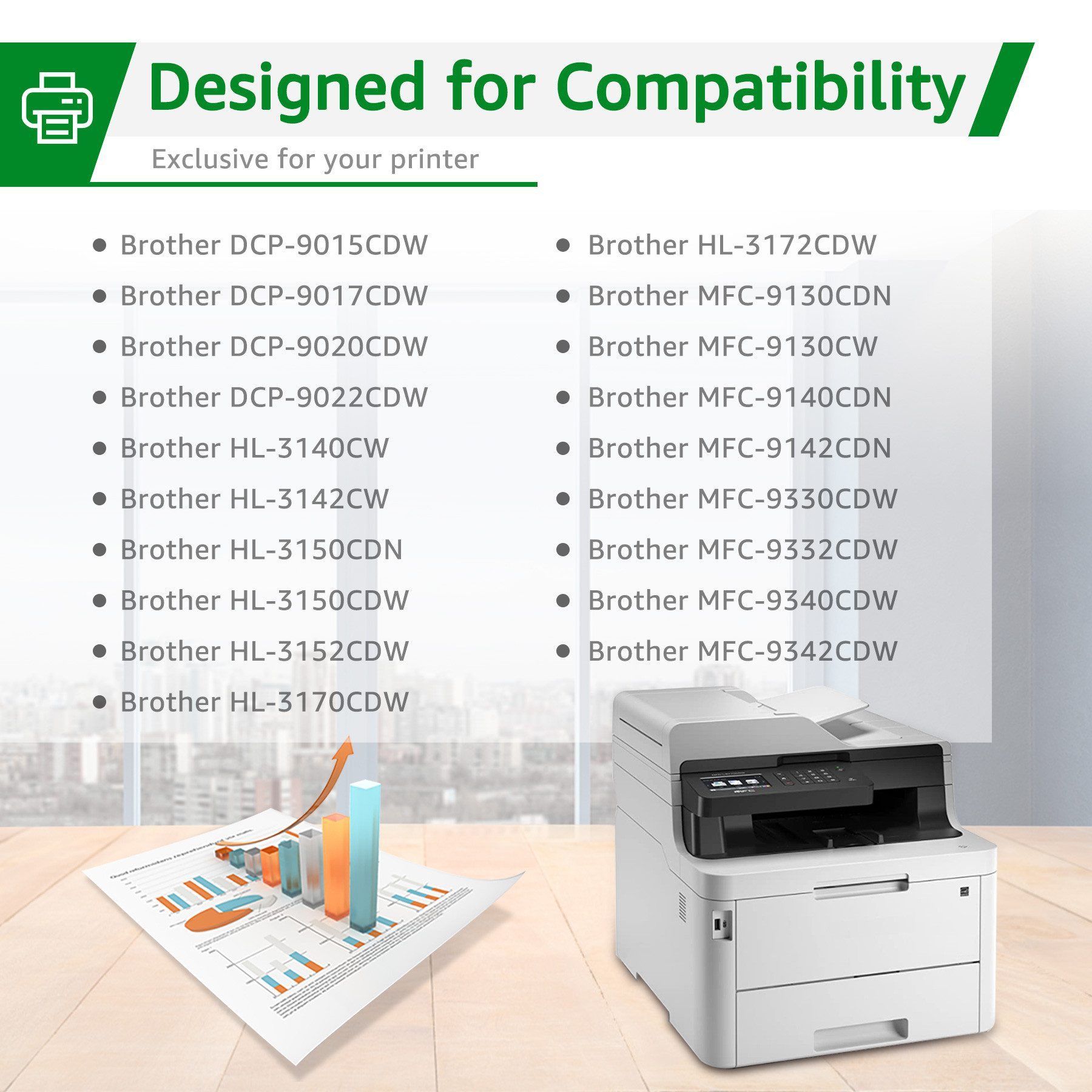 Greensky Tonerpatrone 4er kompatiblen Toner für Brother TN-241 TN-245 TN241 TN245, (4-St), DCP-9020CDW DCP-9022CDW MFC-9142CDN HL-3142CW