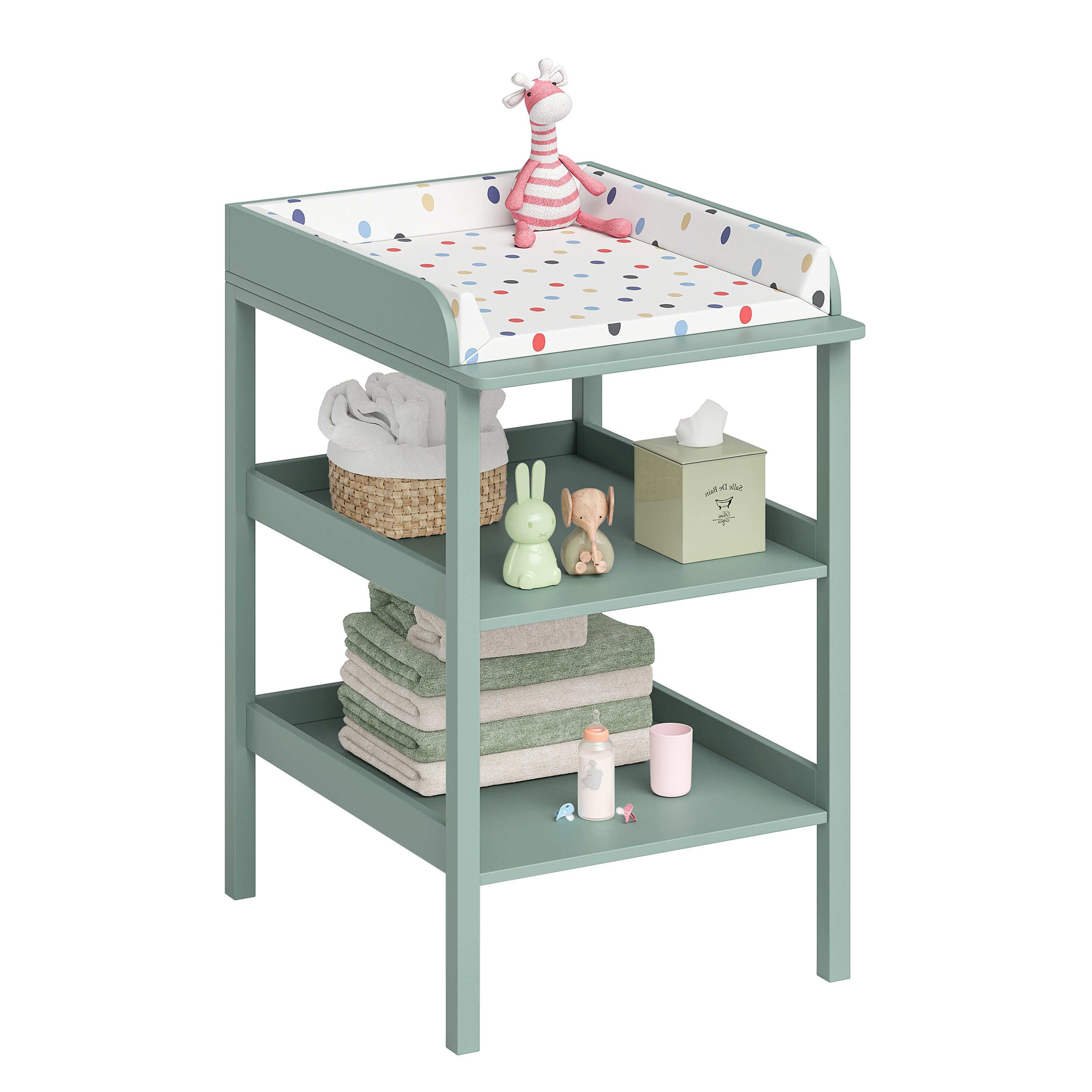 Bellabino Wickeltisch Bani, Wickelregal schmal, mintgrün, günstig online kaufen