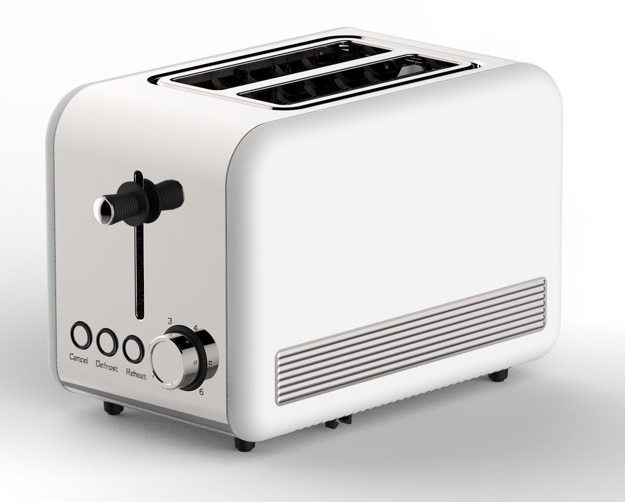 COFI 1453 Toaster Retro 2-ScheibenToaster Toastautomat 850 Watt Weiß/Silber