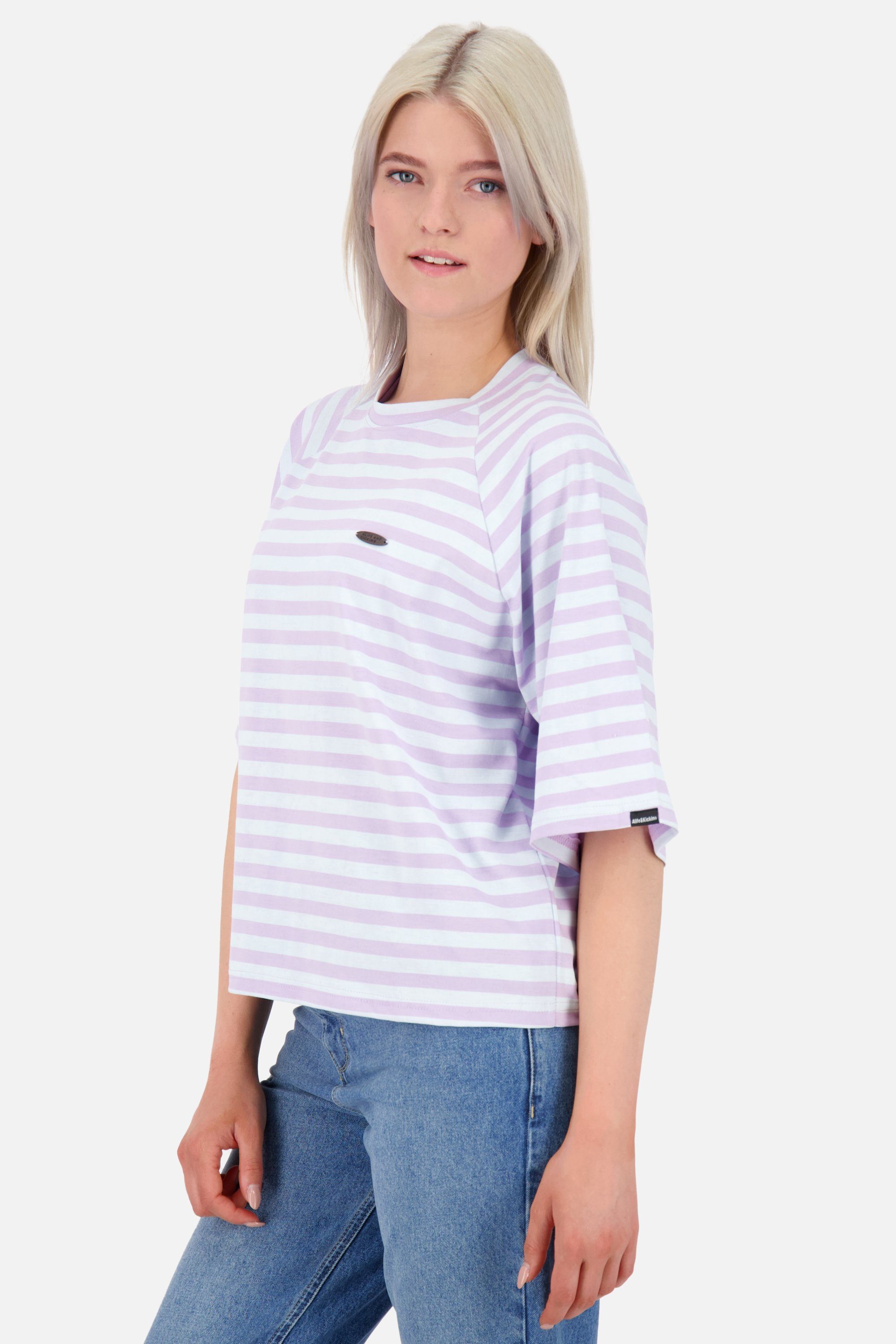 Alife & Kickin Rundhalsshirt RubyAK Damen Shirt Shirt digital Kurzarmshirt, lavender Z