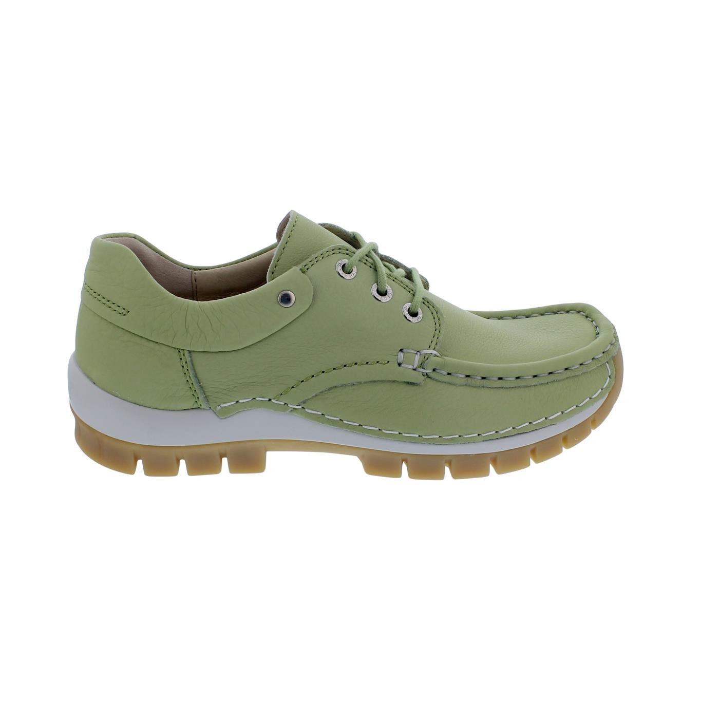 Wolky Fly 0470120-704, Velvet leather (Glattleder), Light green, Halbs Schnürschuh