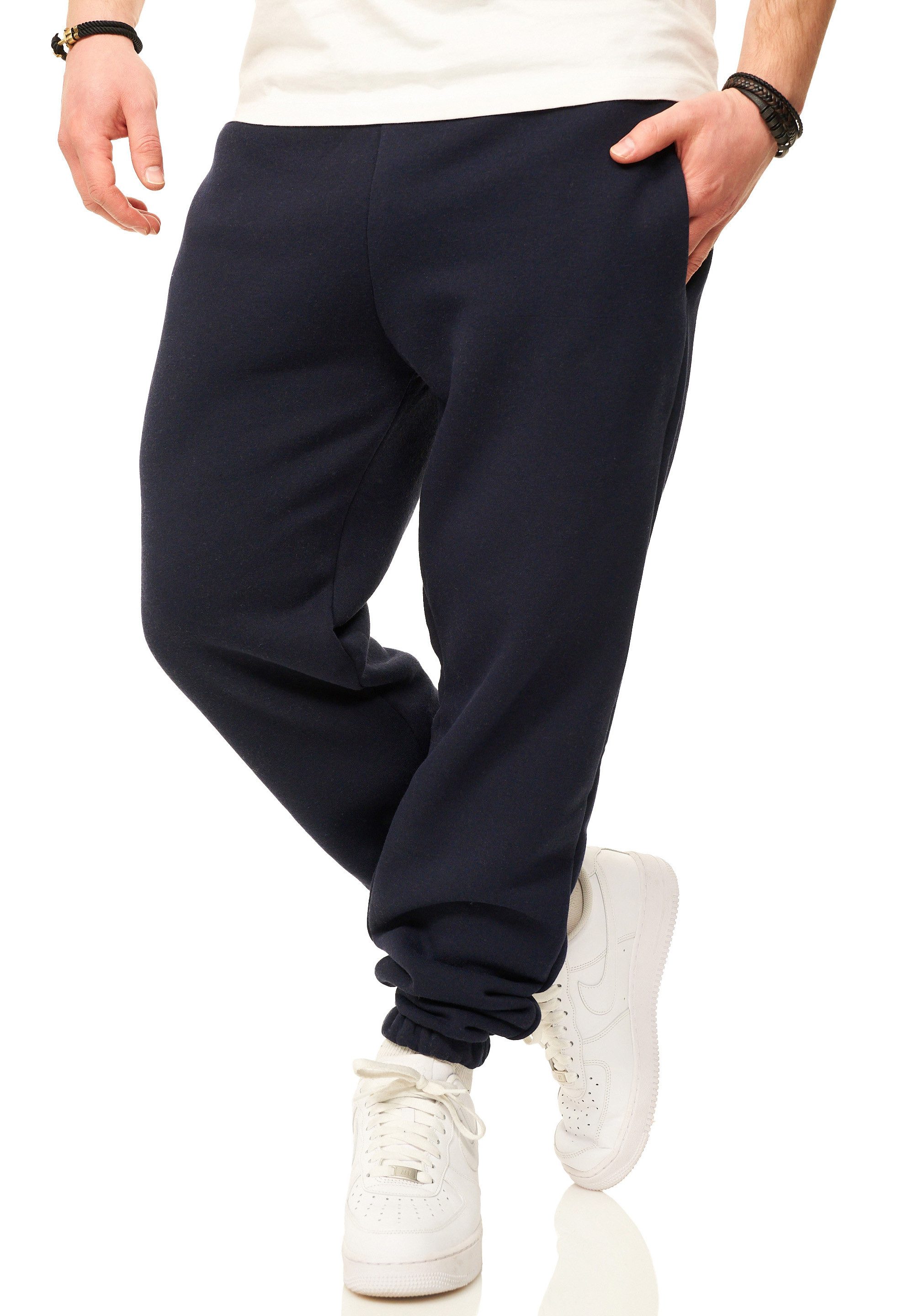 DAILY COTTON Jogginghose im Straight-Fit als Lange Trainingshose Sweatpants Herren Freizeithose mit Bündchen aus Baumwolle