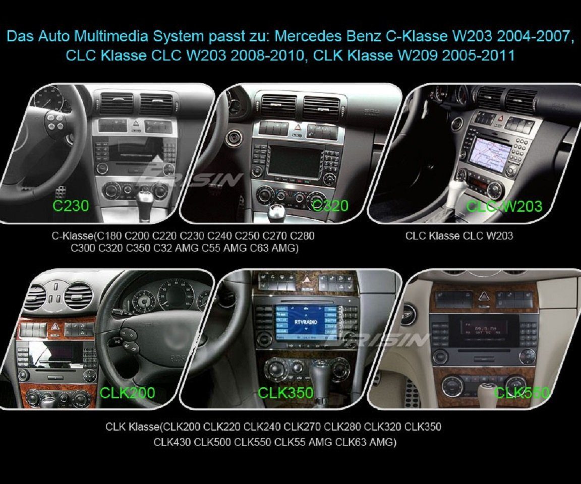 GABITECH 7 Zoll Autoradio CLC W209 Autoradio CLK GPS Navi Class W203 für C200 Mercedes C