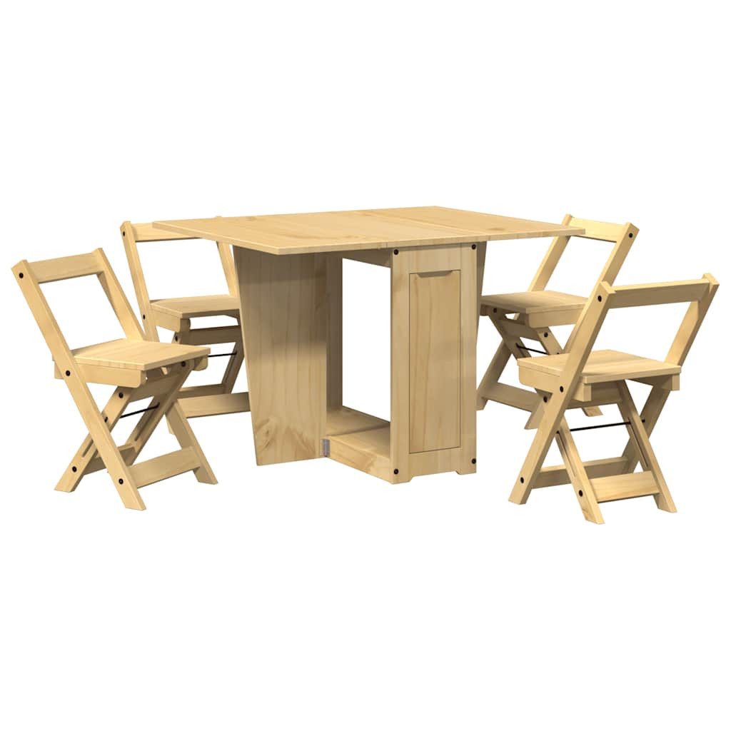 vidaXL Essgruppe 5-tlg. Butterfly-Esstisch-Set Corona Wachsbraun günstig online kaufen