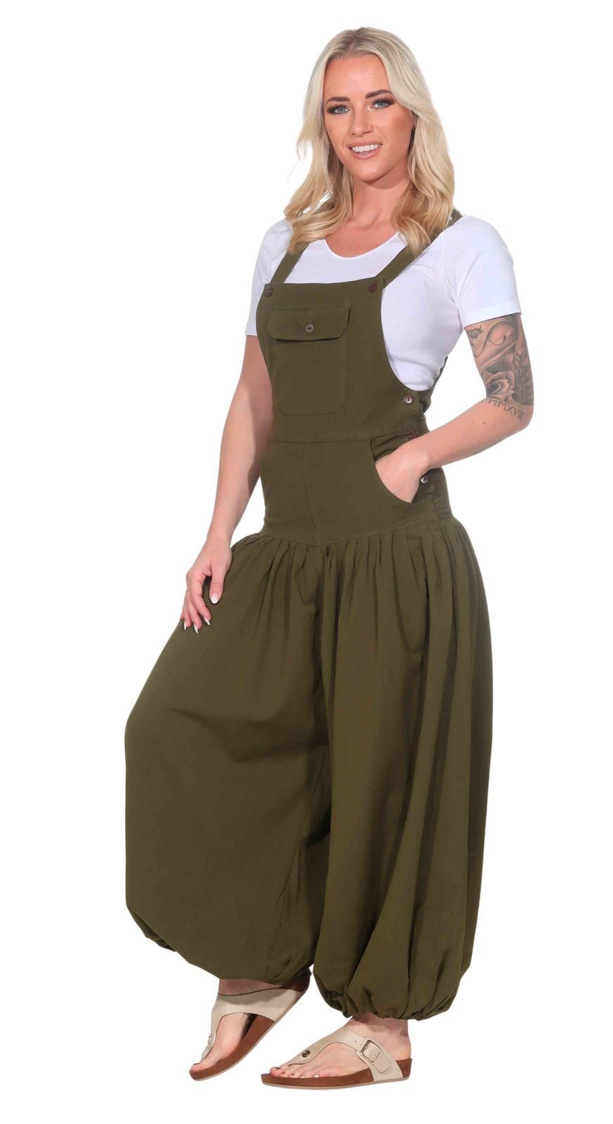 KUNST UND MAGIE Latzhose Hippie Latzhose Haremshose Hose Psy Goa 70er Overall Boho Jumpsuit