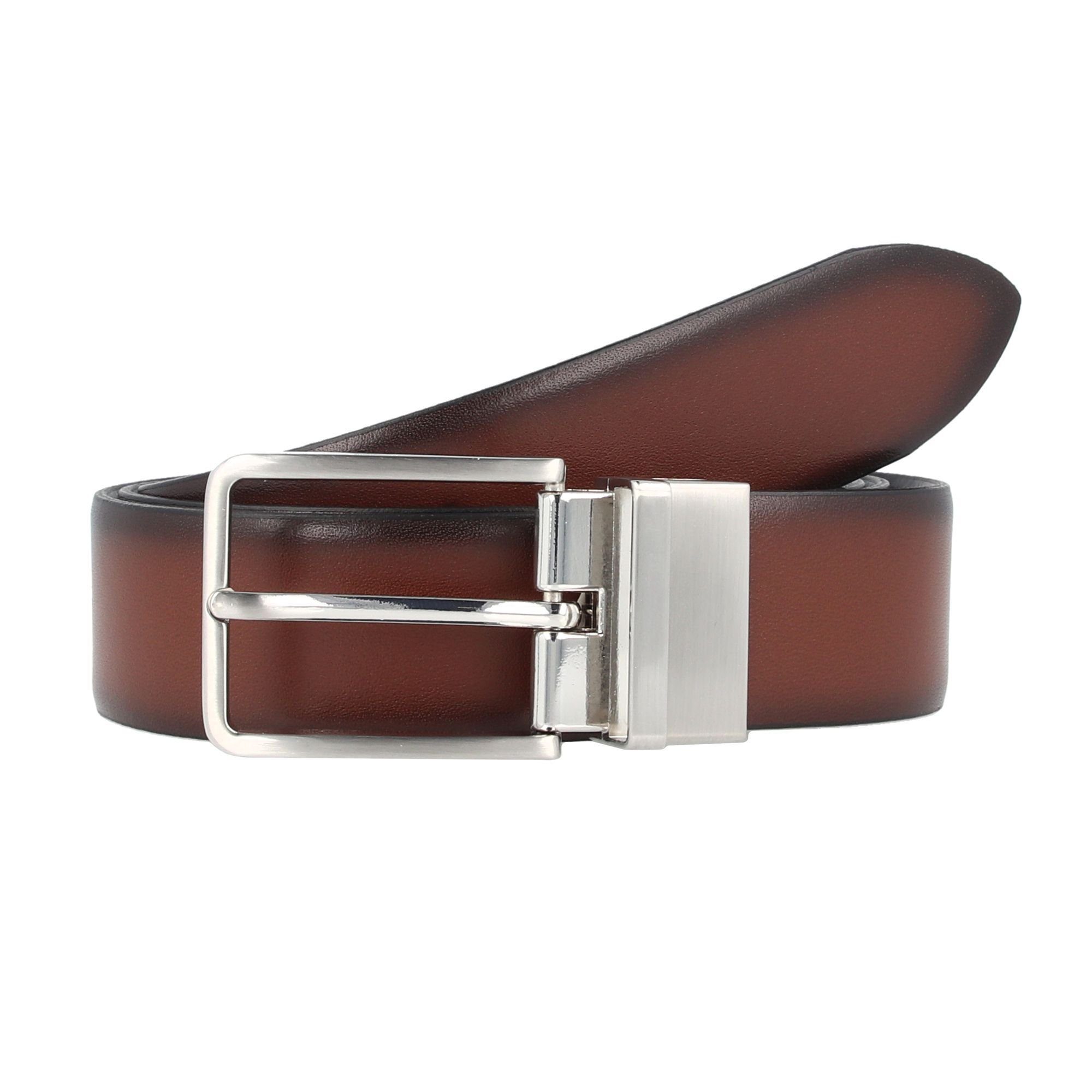 LLOYD Men’s Belts Ledergürtel Dornschließe haselnuss-schwarz