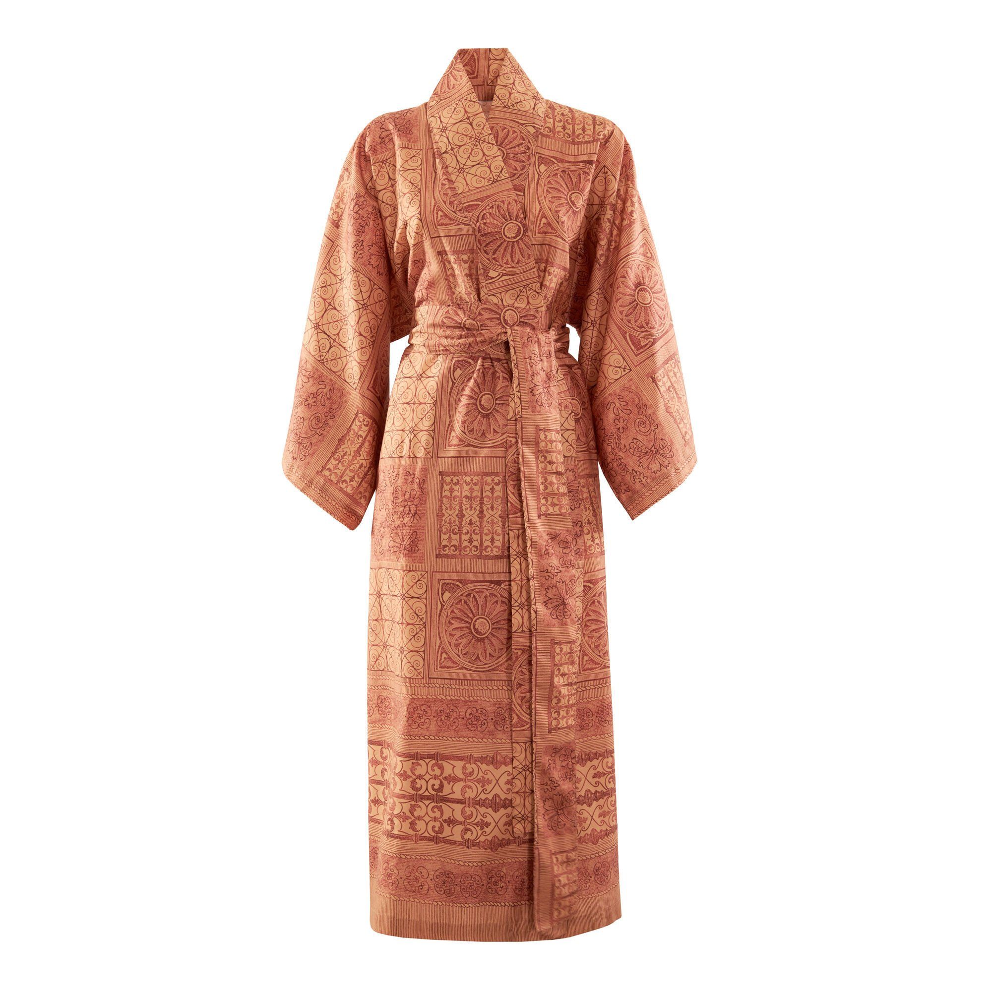 Gürtel, Baumwolle Bassetti Baumwolle, Kimono BOLSENA, ROT aus knieumspielend, satinierter