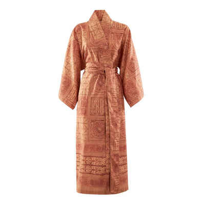 Bassetti Kimono BOLSENA, wadenlang, Baumwolle, Gürtel, aus satinierter Baumwolle