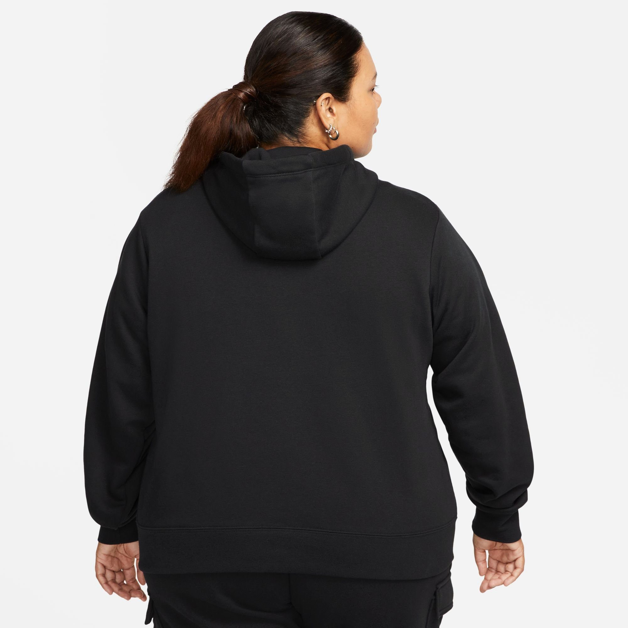 Nike Kapuzensweatshirt SIZE) WOMEN'S Sportswear (PLUS FLEECE CLUB BLACK/WHITE PULLOVER HOODIE