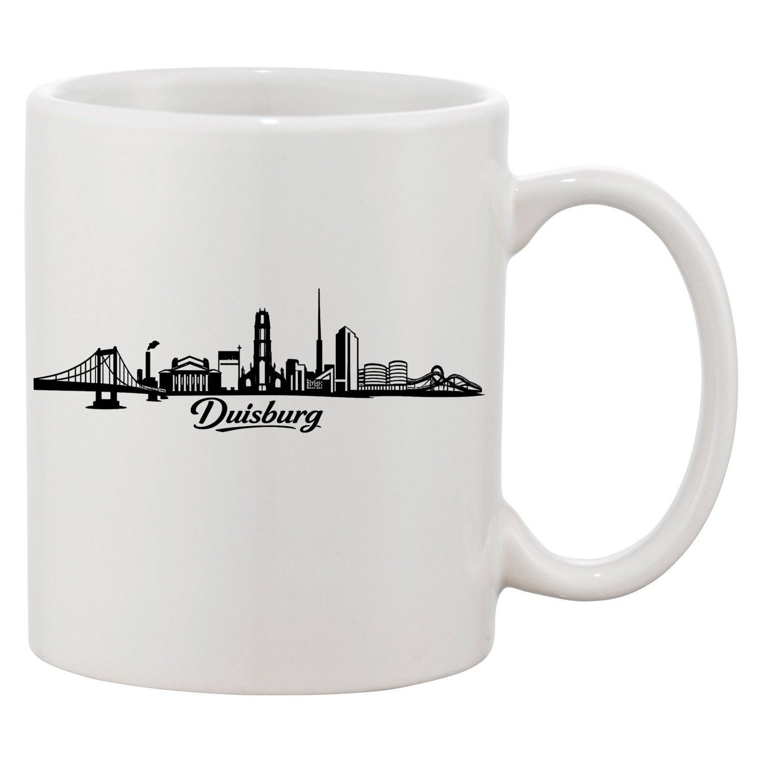 Blondie & Brownie Tasse Duisburg Tasse Skyline Silhouette Stadtansicht Architektur Motiv Print, 1-tlg., Keramik, Duisburg Tasse Stadtsilhouette