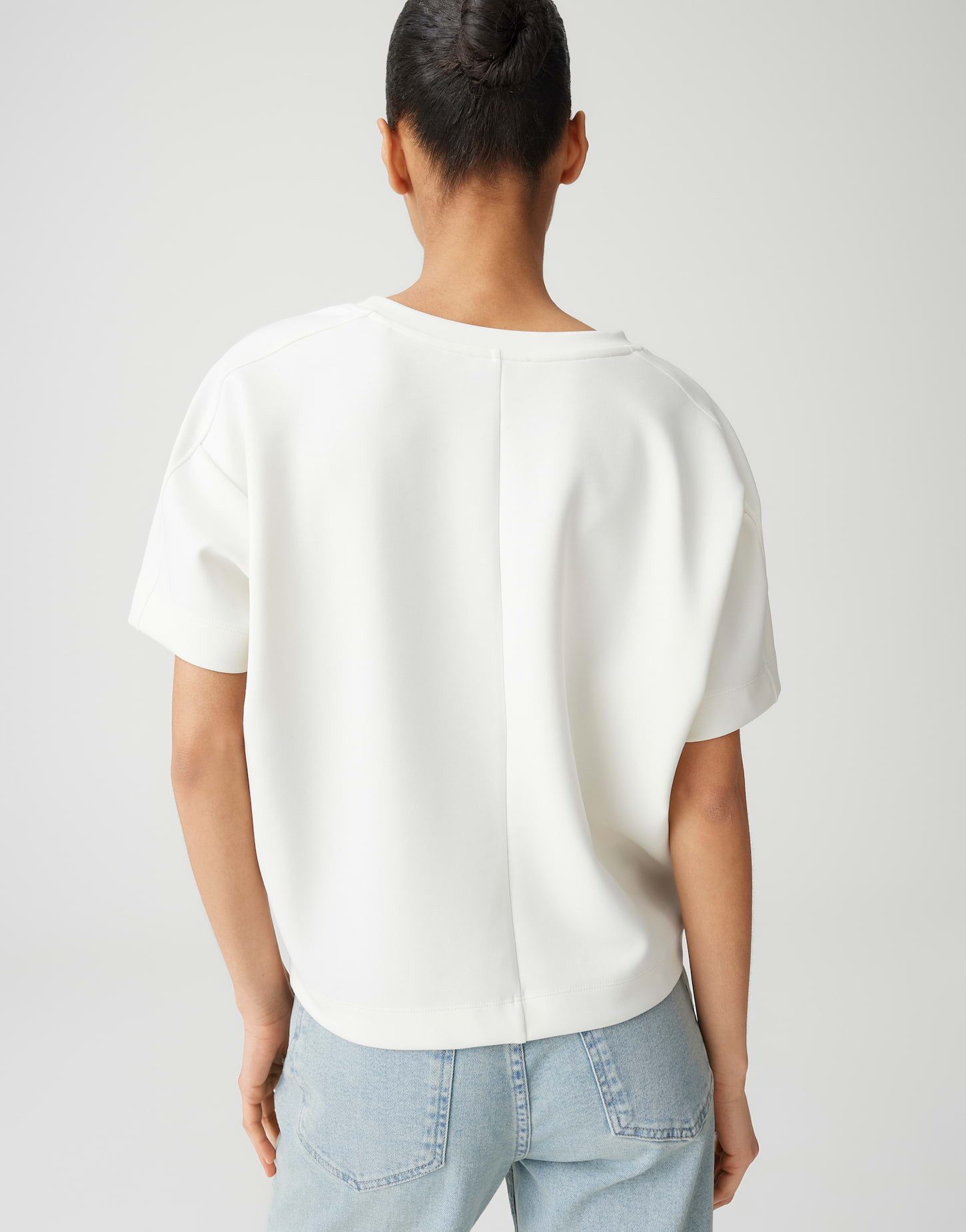 OPUS Sweatshirt Gosa aus Sweatware mit Fledermausärmeln separate Schulterpasse, samtige Oberfläche, weicher Griff, Casual