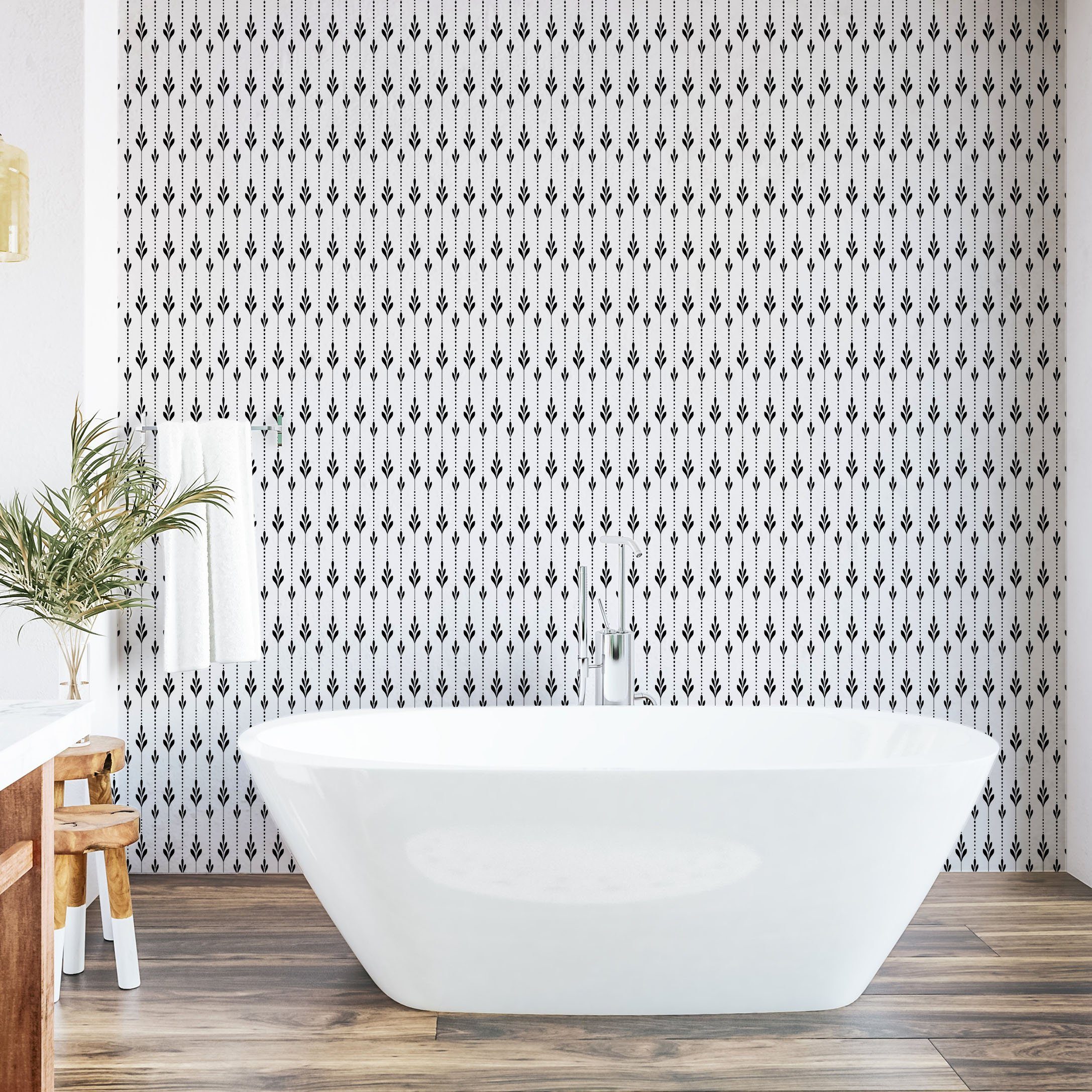 Inspired Botanik Dots Vinyltapete selbstklebendes Abakuhaus Wohnzimmer Küchenakzent, Motiv Jahrgang