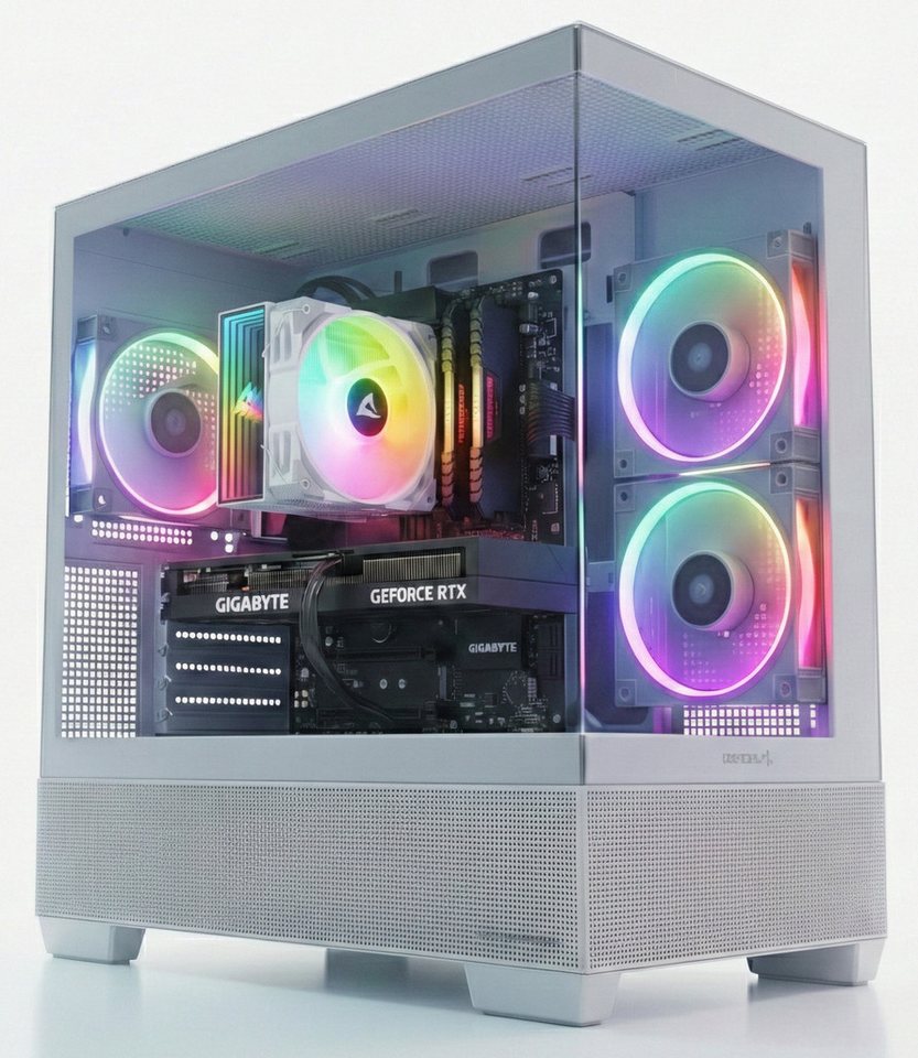Meinpc Ryzen 5 mit RTX 5060 Gaming-PC (AMD Ryzen 5 5500, Geforce RTX 5060, 16 GB RAM, 500 GB SSD, Luft, RGB, Gaming, Gamer, White)