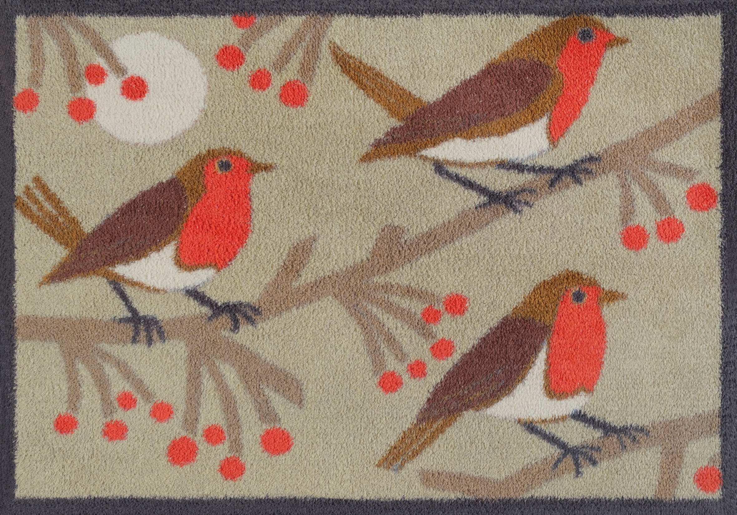 Turtle Mat Fußmatte Red Robins, rechteckig, Höhe: 9 mm, waschbar und trocknergeeignet