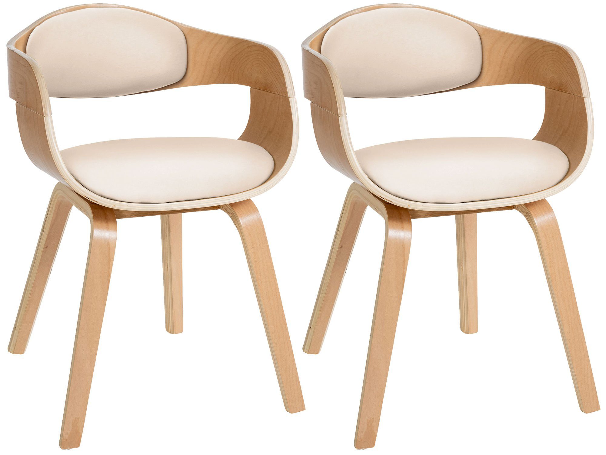 CLP Esszimmerstuhl Kingston Kunstleder (2er Set), Holzgestell