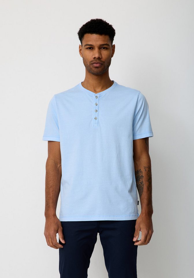 Paddock's Kurzarmshirt Sommerliches Henly Shirt aus reiner Baumwolle