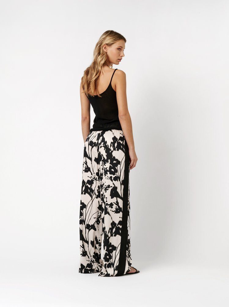 ROSNER Palazzohose Mara Palazzo (1-tlg) mit Flowerprint und Galonstreifen