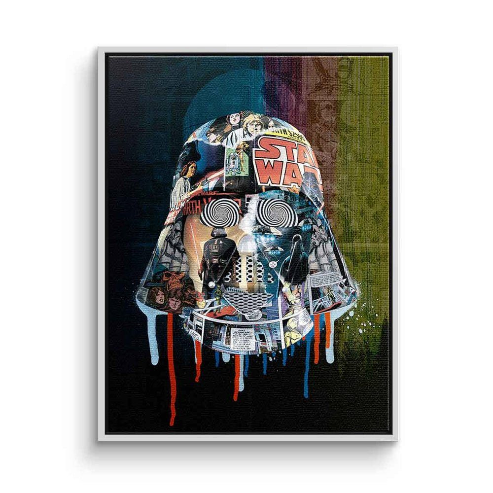 DOTCOMCANVAS® Leinwandbild Dark Side, Star Wars Darth Vader Leinwandbild Dark Side Pop Art Collage weißer Rahmen