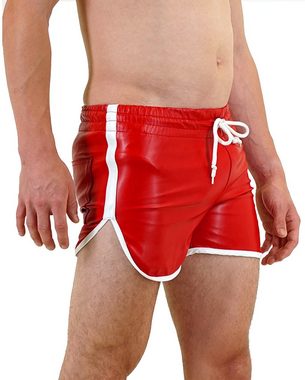 BOCKLE Lederhose Bockle® Quick Pants Faux RED Sexy rote kurze Kunslederhose Kurte Leder Shorts CSD Gay