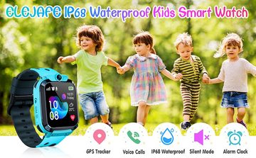 ELEJAFE Smartwatch (Android, iOS), Kinder mit GPS und Telefon Chat SOS IP68 10 Telefonnummern speichern