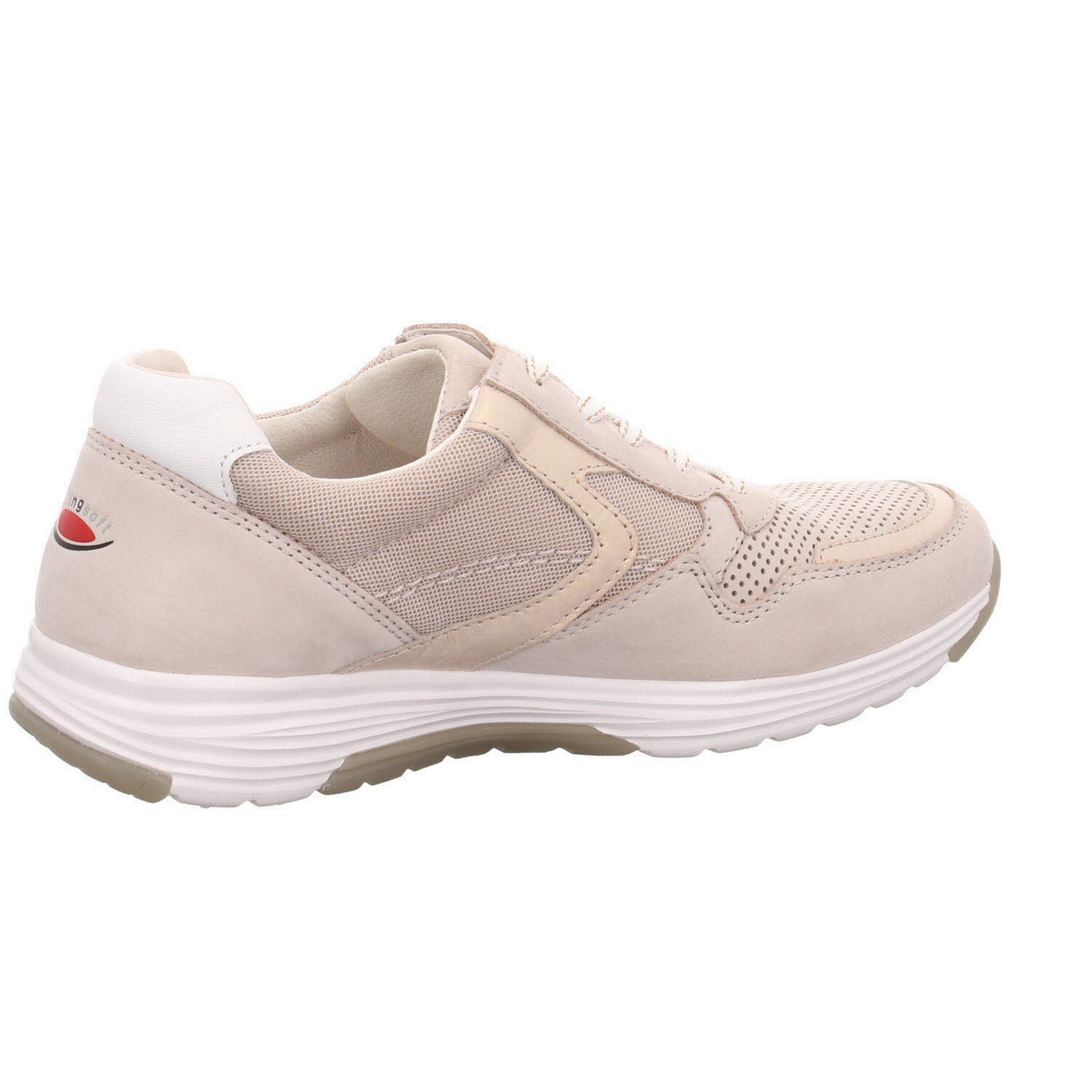 Sneaker Schuhe (puder.weiss) Schnürschuh Damen Beige Gabor Sneaker Rollingsoft Leder-/Textilkombination