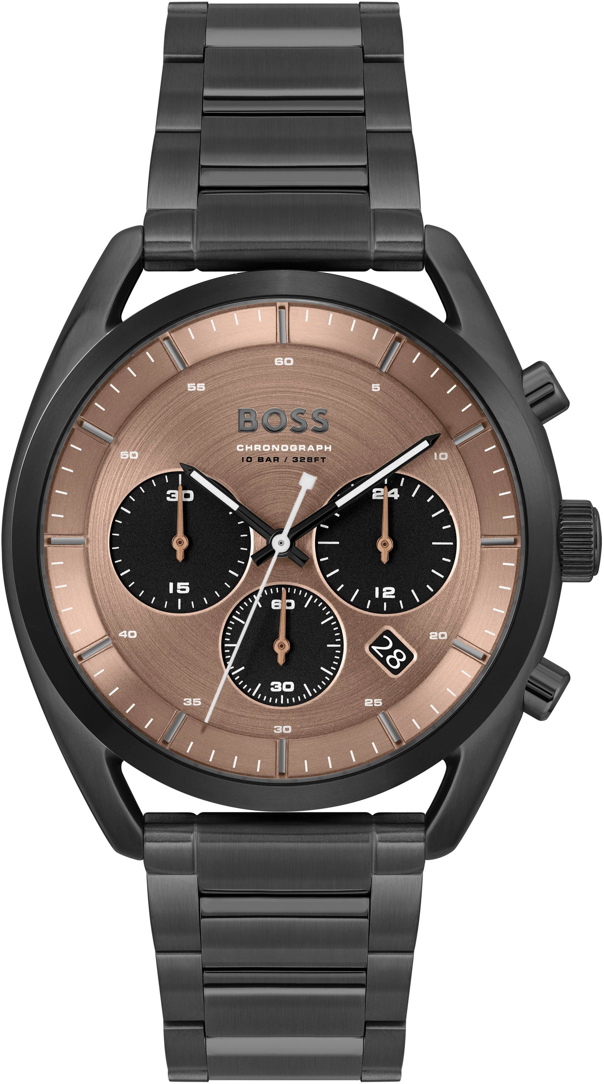 BOSS Chronograph TOP, 1514095, Quarzuhr, Herrenuhr, Armbanduhr, Stoppfunktion, Datum