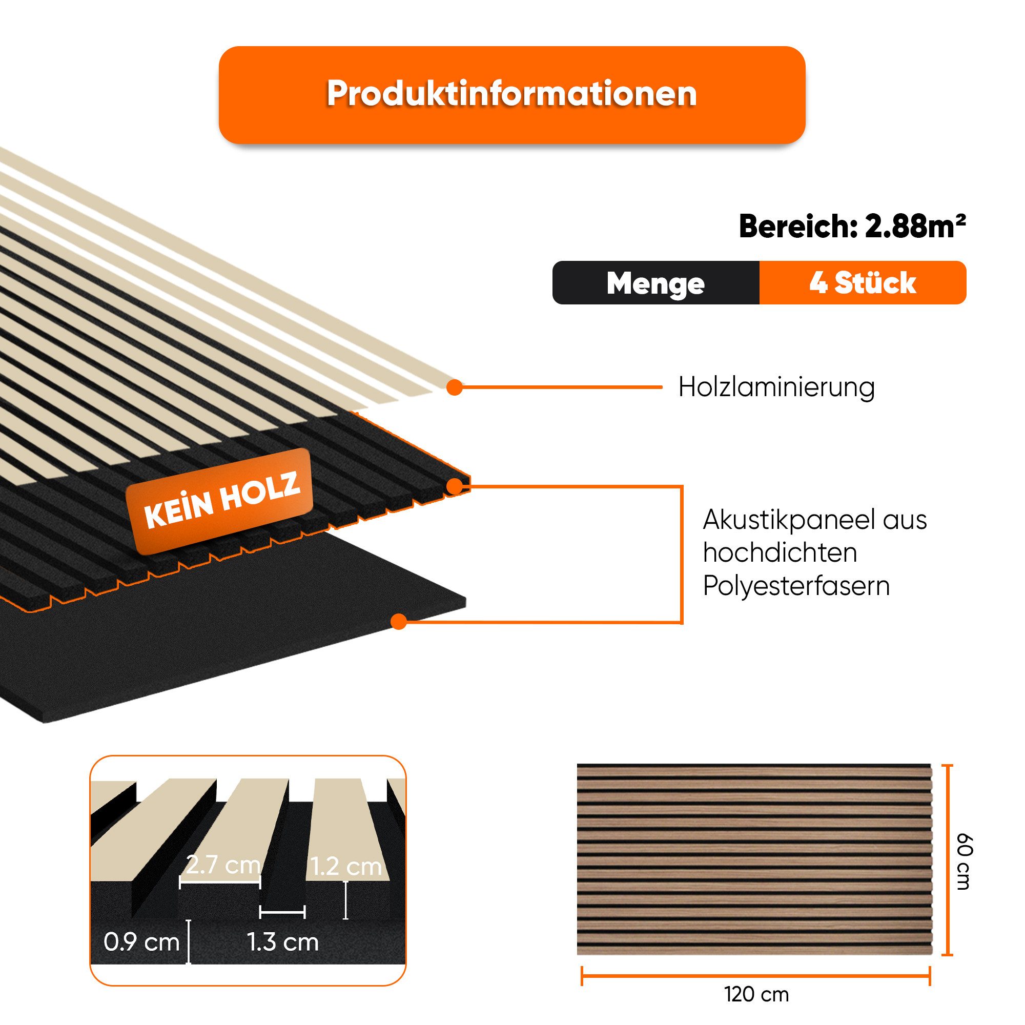 IZODEKOR 3D Wandpaneel IZODEKOR 3D Wandpaneele Holz Schalldämmung, Akustikpaneele, (Set) Schallabsorbierend, flexibel zuschneidbar