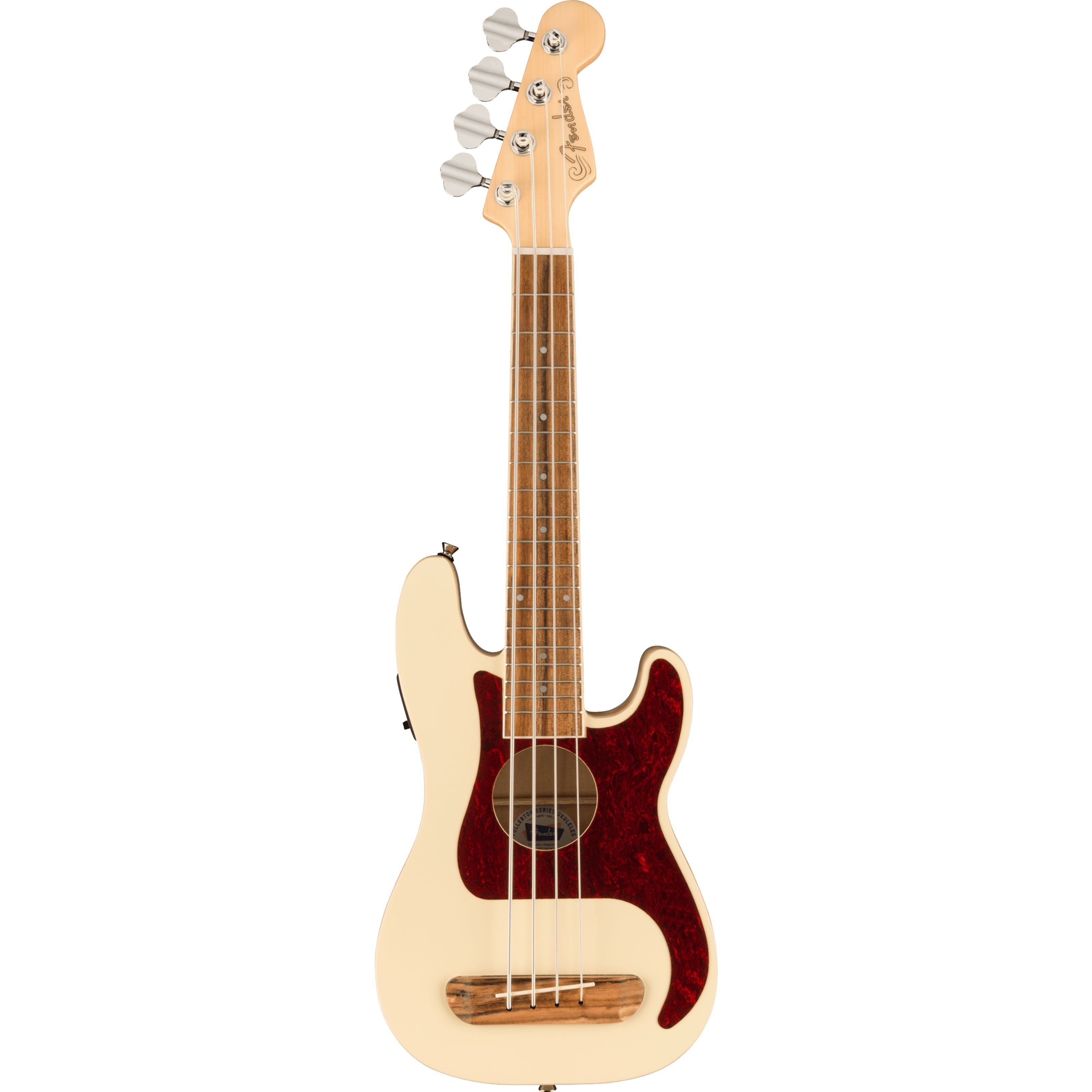 Fender Ukulele, Bass-Ukulelen, Fretted Bass-Ukulelen, Fullerton Precision Bass Ukulele Olympic White - Fretted Bass
