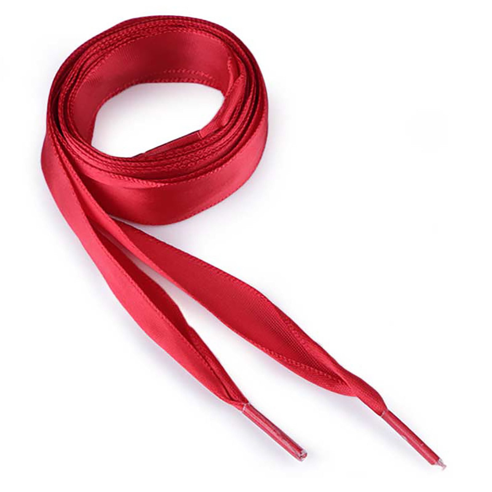maDDma Schnürsenkel 1 Paar Schnürsenkel Satin 110cmx19mm Bekleidungskordel Kordel, 110 x 1.9 cmrot