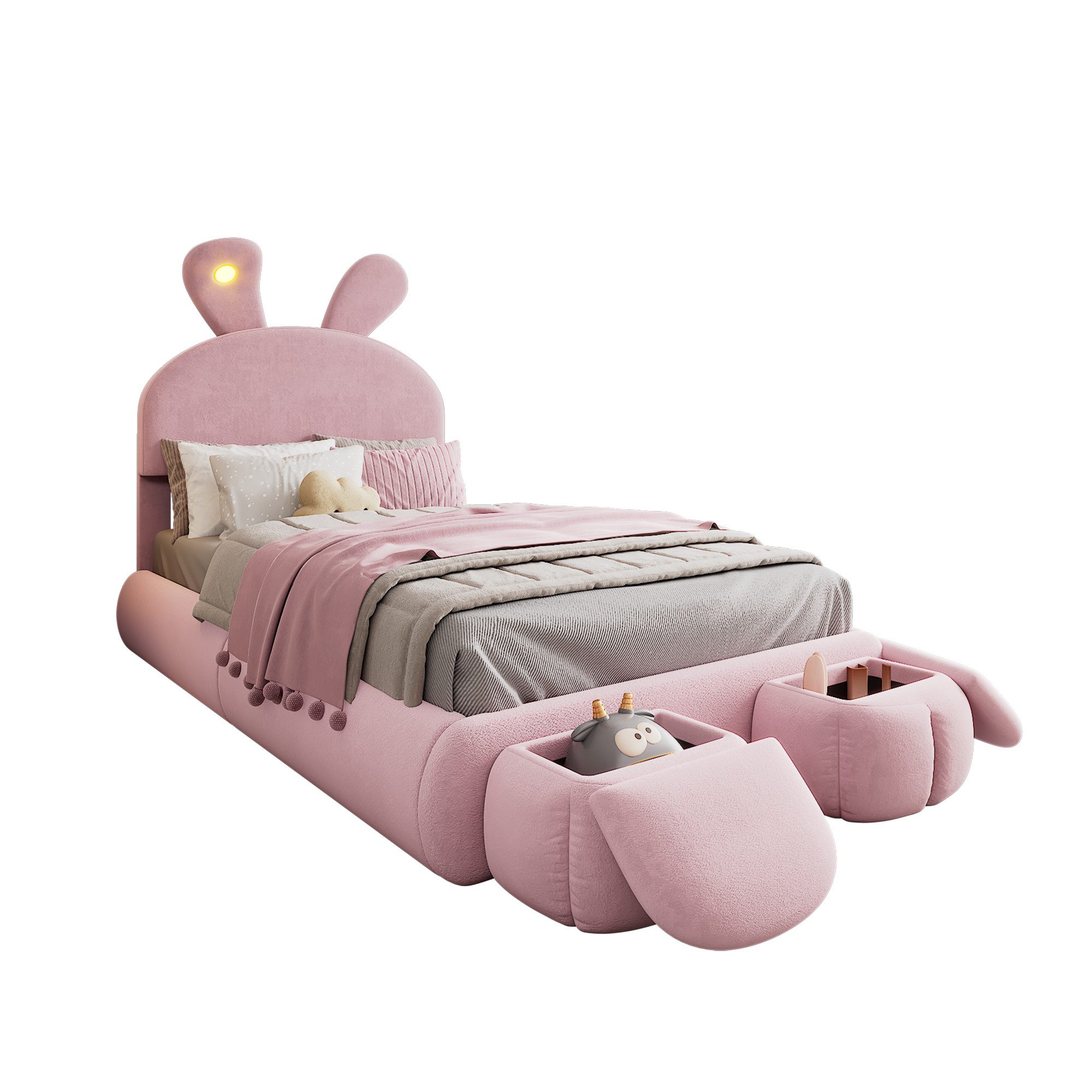 OKWISH Kinderbett Funktionsbett Stauraumbett Polsterbett (90x200 günstig online kaufen
