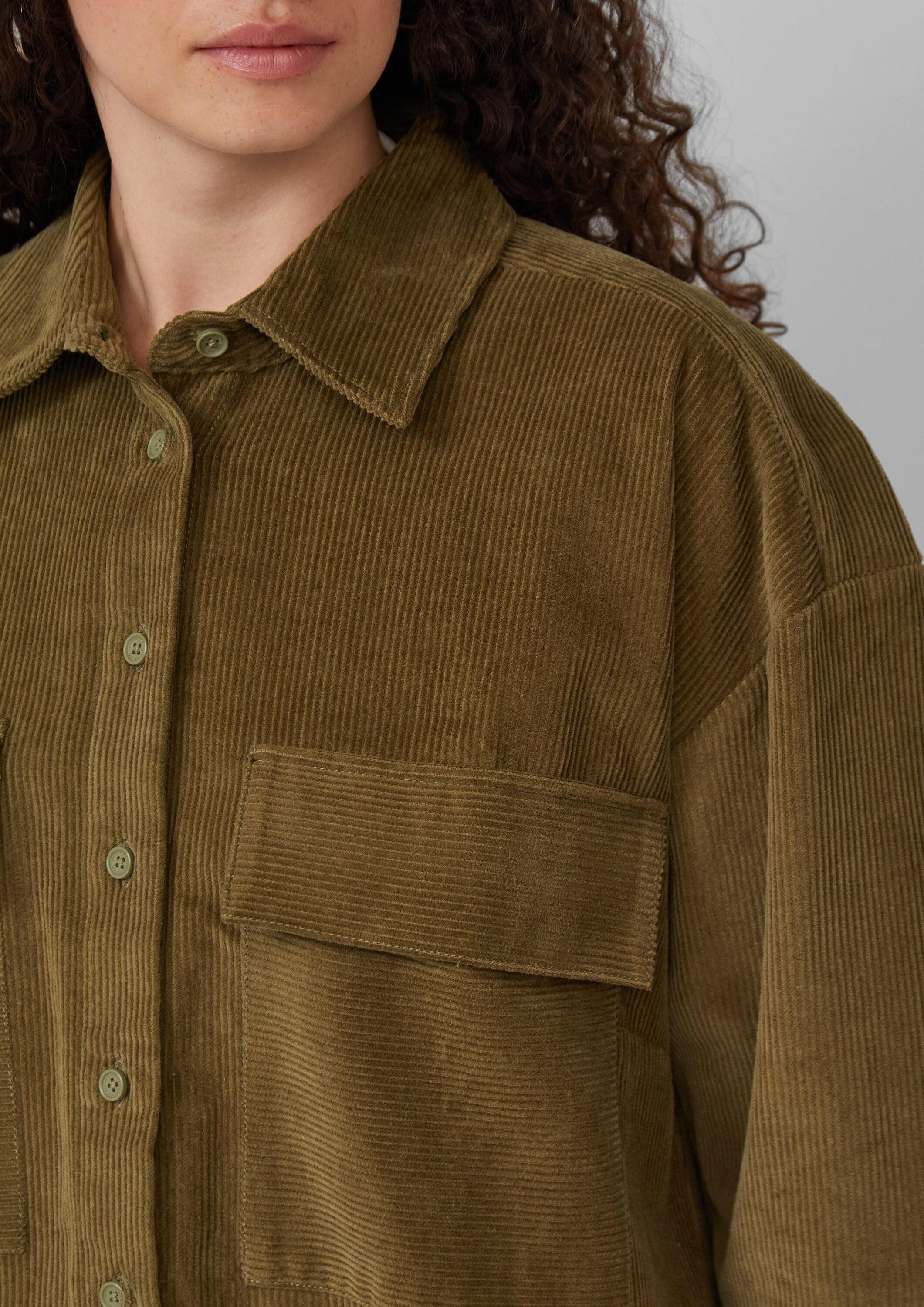 QS Langarmbluse Bluse Bluse aus Baumwollcord