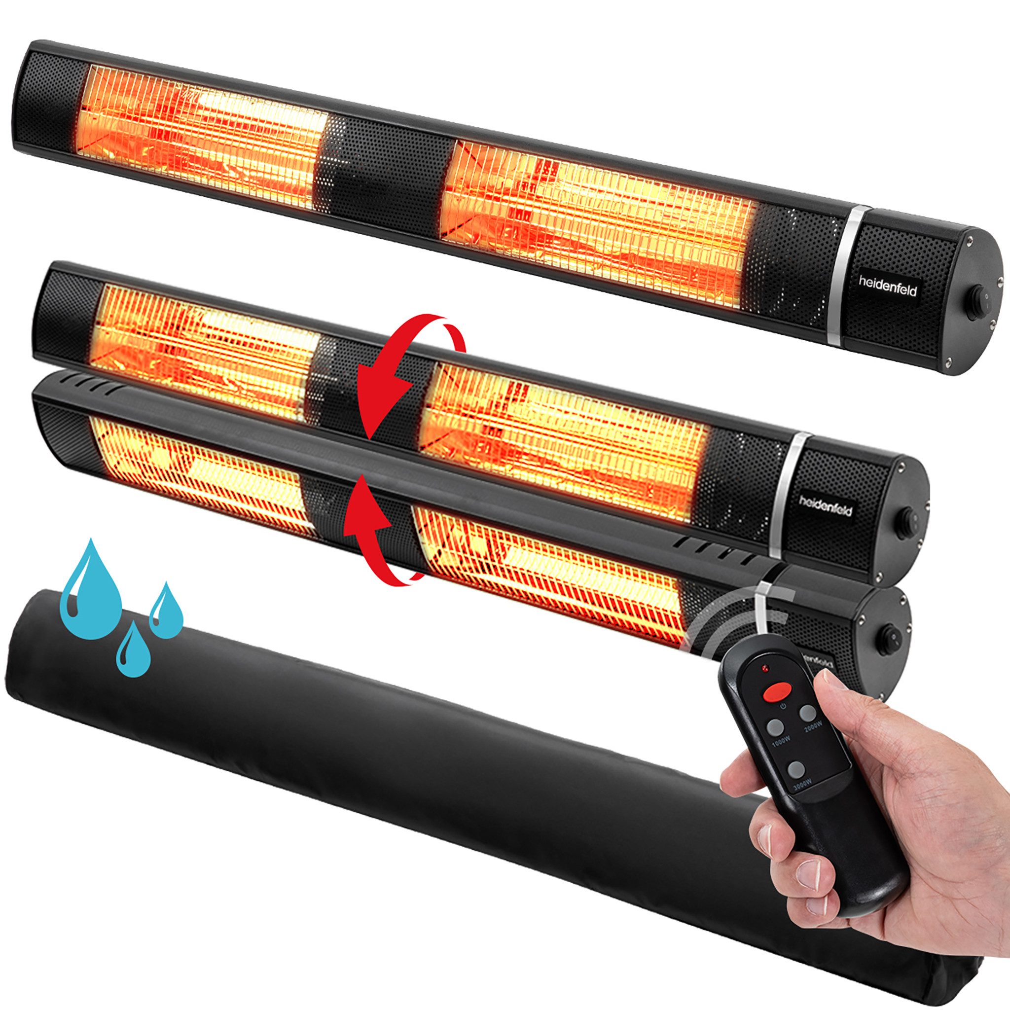Heidenfeld Heizstrahler für Terrasse IH110, 3 Stufen bis 3.000 Watt, 3 Jahr günstig online kaufen