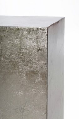 VIVANNO Blumenständer Podest Säule Fiberglas, Silber Hochglanz - 30x30x60 cm